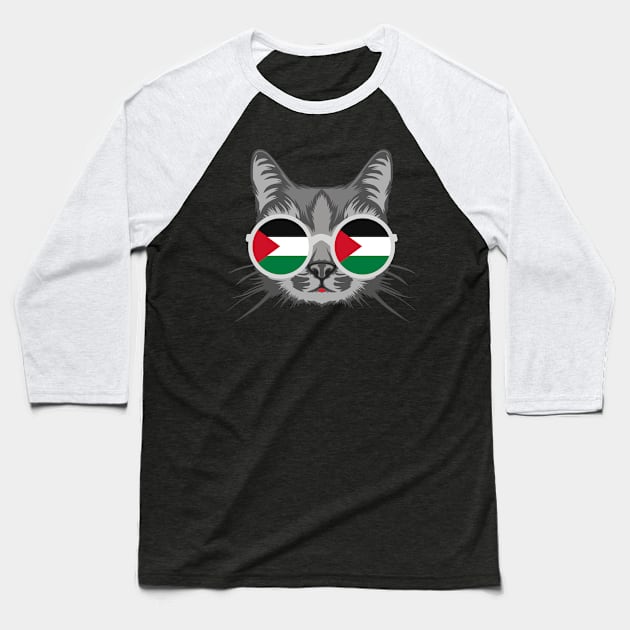 Palestinian Cat Baseball T-Shirt by sqwear